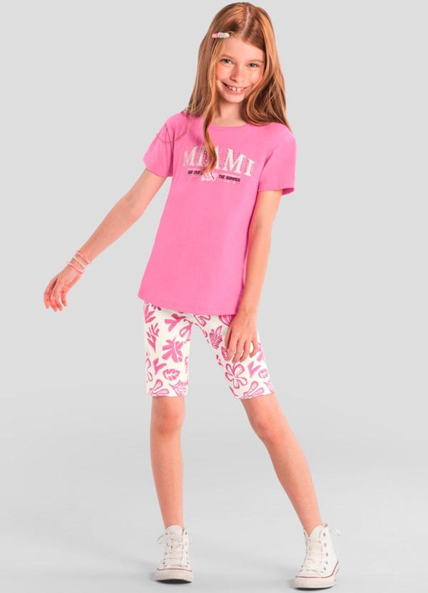 Conjunto Infantil Menina com Strass Rosa