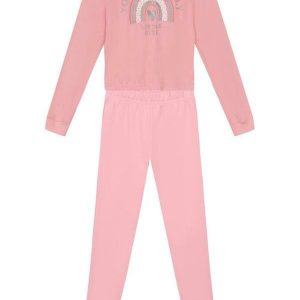 Conjunto Infantil Menina de Arco-ÍrisRosa