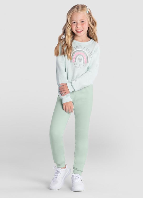 Conjunto Infantil Menina de Arco-ÍrisVerde