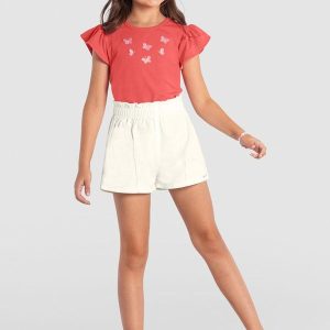 Conjunto Infantil Menina de Borboletas Vermelho