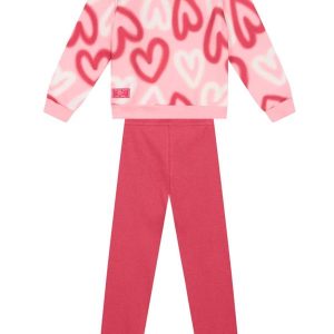 Conjunto Infantil Menina de Corações Rosa