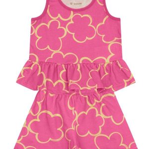Conjunto Infantil Menina de Flores Rosa