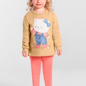 Conjunto Infantil Menina de Gatinho Amarelo