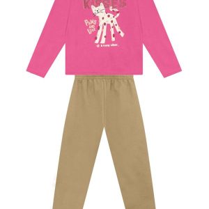 Conjunto Infantil Menina de Gatinho Rosa