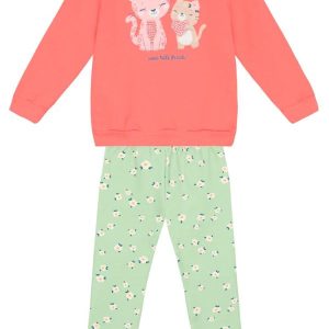 Conjunto Infantil Menina de Gatinho Rosa