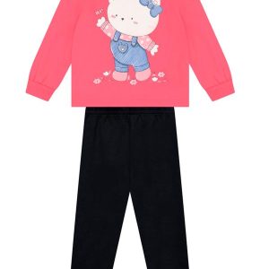 Conjunto Infantil Menina de Gatinho Rosa
