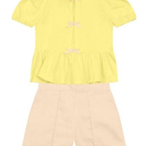 Conjunto Infantil Menina de Lacinho Amarelo