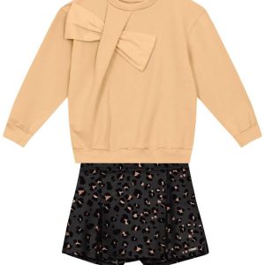 Conjunto Infantil Menina de Oncinha Bege