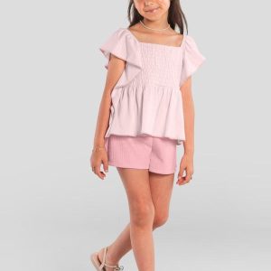 Conjunto Infantil Menina em Babado Rosa