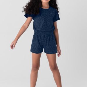 Conjunto Infantil Menina em Malha Azul