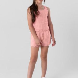 Conjunto Infantil Menina em Tricô Rosa