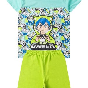 Conjunto Infantil Menino Básico Curto Azul