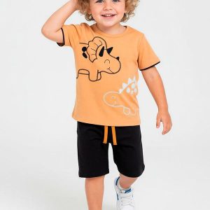 Conjunto Infantil Menino Bordado Marrom
