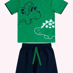 Conjunto Infantil Menino Bordado Verde