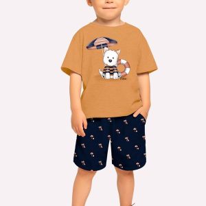 Conjunto Infantil Menino Cachorrinho Marrom