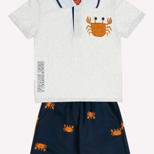 Conjunto Infantil Menino Caranguejo Cinza