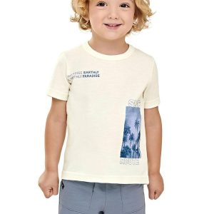 Conjunto Infantil Menino Curto Surf Bege