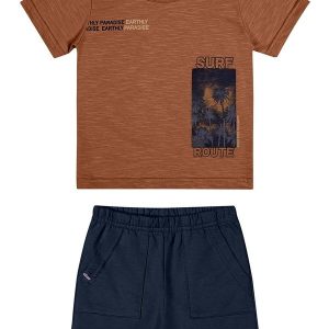 Conjunto Infantil Menino Curto Surf Marrom