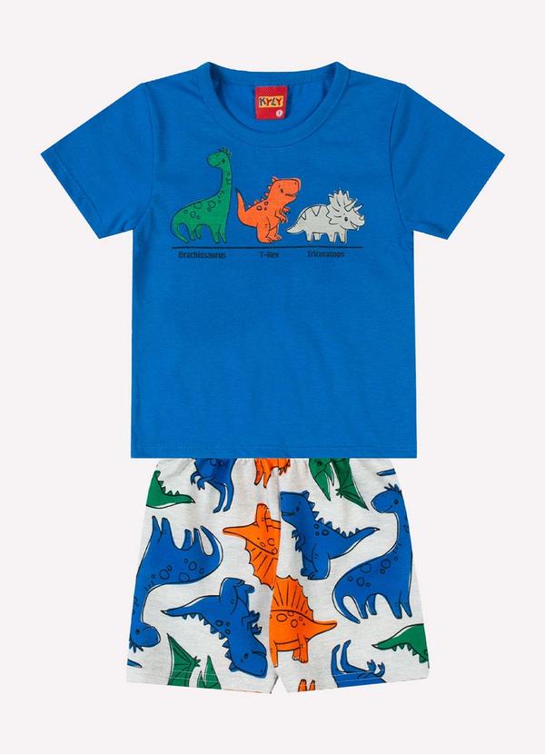 Conjunto Infantil Menino Dinossauros Azul
