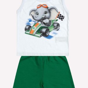Conjunto Infantil Menino Elefante Branco