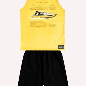 Conjunto Infantil Menino Estampa Amarelo