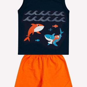 Conjunto Infantil Menino Estampa Azul Marinho