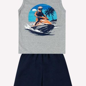 Conjunto Infantil Menino Estampa Cinza