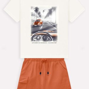 Conjunto Infantil Menino Estampa Off White