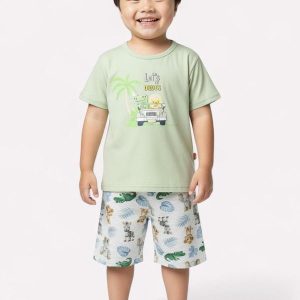 Conjunto Infantil Menino Estampa Safari Verde