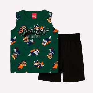 Conjunto Infantil Menino Estampado Verde