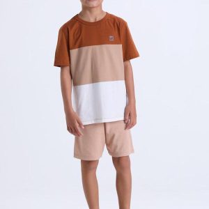 Conjunto Infantil Menino Faixas Color Caramelo