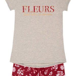 Conjunto Infantil Menino Flores Cinza