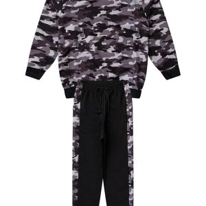 Conjunto Infantil Menino Inverno Camuflado Preto