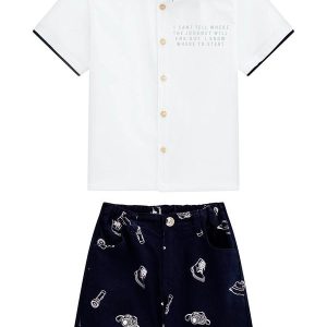 Conjunto Infantil Menino Letterig Branco