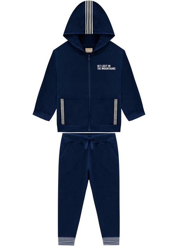 Conjunto Infantil Menino Lettering Azul