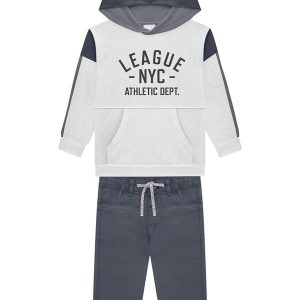 Conjunto Infantil Menino Lettering Cinza
