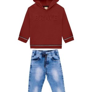 Conjunto Infantil Menino Lettering Marrom