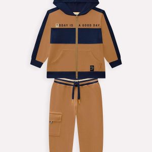 Conjunto Infantil Menino Lettering Marrom
