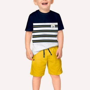 Conjunto Infantil Menino Listras Branco