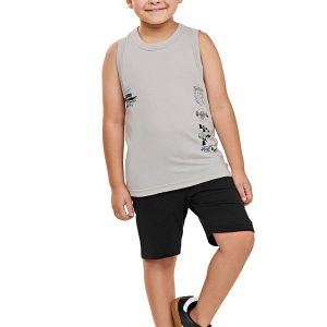 Conjunto Infantil Menino Regata Skate Cinza