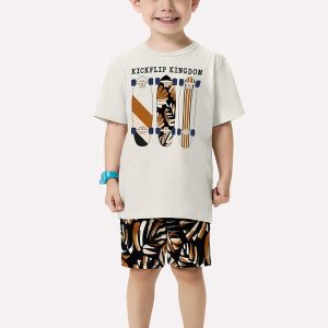Conjunto Infantil Menino Skate Bege