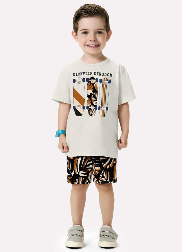 Conjunto Infantil Menino Skate Bege
