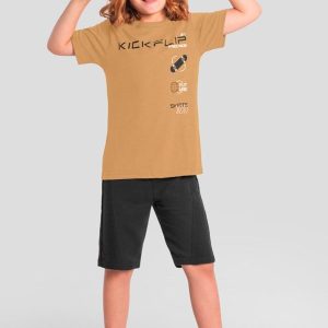 Conjunto Infantil Menino Skate Marrom