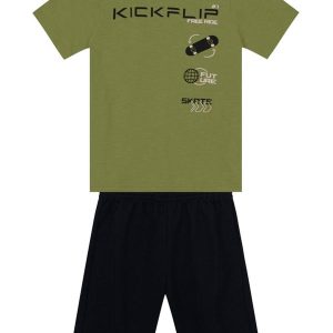 Conjunto Infantil Menino Skate Verde
