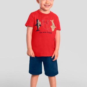 Conjunto Infantil Menino Tubarão Vermelho