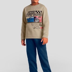 Conjunto Infantil Menino de Carro Bege