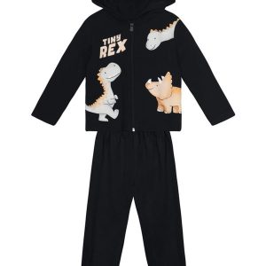 Conjunto Infantil Menino de Dinossauro Preto
