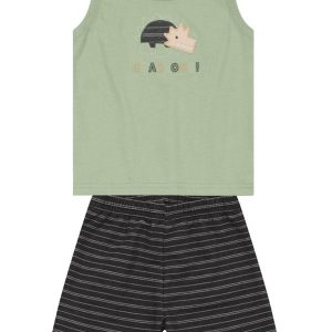 Conjunto Infantil Menino de Dinossauro Verde