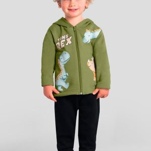 Conjunto Infantil Menino de Dinossauro Verde