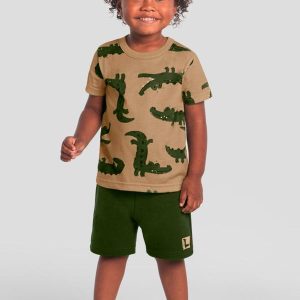 Conjunto Infantil Menino de Jacaré Marrom